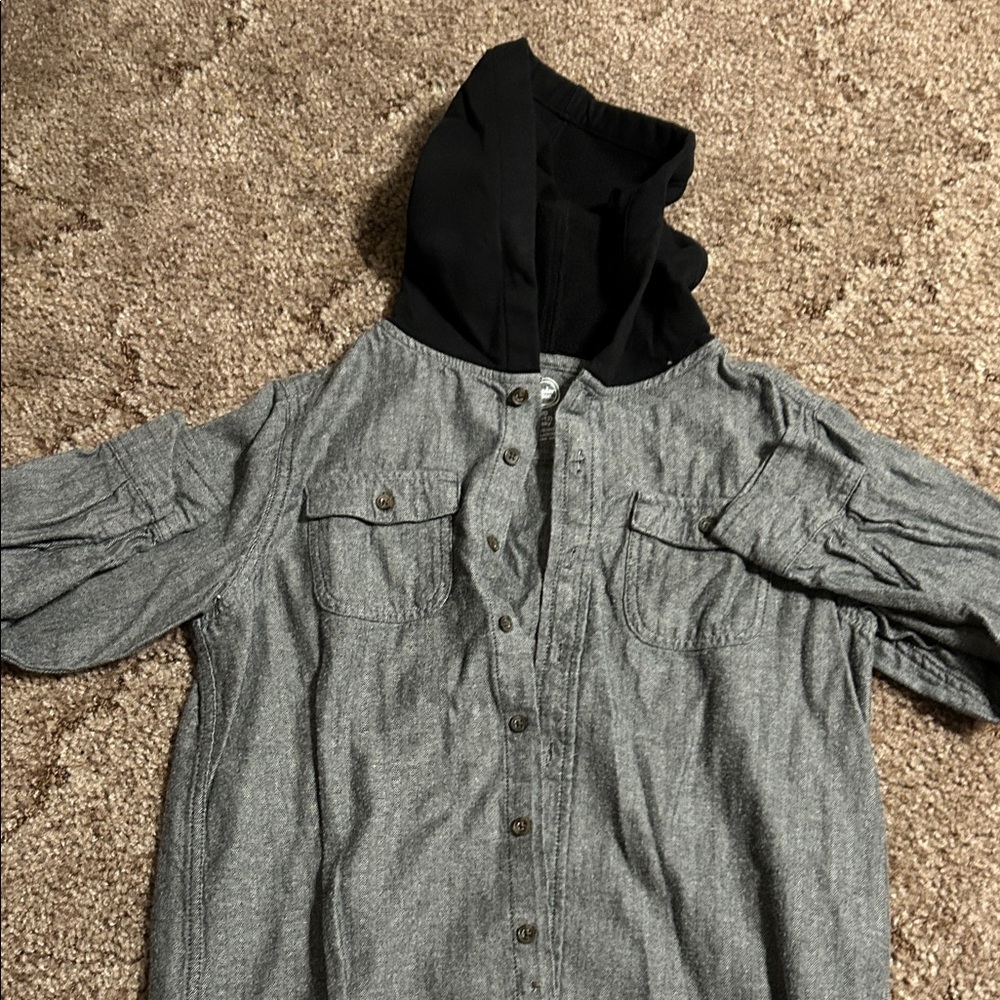 Wonder Nation Charcoal Shirt with Black Hood
